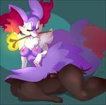  anthro barefoot braixen breasts buxbi canine female fennec fire fox fur hair looking_at_viewer mammal nintendo nipples nude plain_background pok&#233;mon pok&eacute;mon pussy shiny_pok&#233;mon shiny_pok&eacute;mon smile stick thick_thighs video_games white_fur 