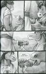  blotch clothing comic dialog donkey duo english_text equine erection eyes_closed gay greyscale hooved_fingers horse horsecock male mammal mane monochrome open_mouth open_shirt oral penis penis_grab sash shirt simple_background steppe_in_the_right_direction text tongue 