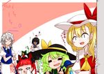  animal_ears animalization apron ascot asymmetrical_hair bird black_hair blonde_hair blue_dress bob_cut braid camera cat_ears closed_eyes commentary_request crying dress drooling eyeball eyebrows fang flandre_scarlet frills green_hair hair_between_eyes hand_on_wall handkerchief hat hat_ribbon highres izayoi_sakuya kaenbyou_rin kameyan knife komeiji_koishi light_smile looking_at_another lying_on_person maid maid_apron maid_headdress multiple_girls open_mouth pointy_ears red_dress red_hair reiuji_utsuho reiuji_utsuho_(bird) ribbon shaded_face shameimaru_aya short_hair side_ponytail silver_hair slit_pupils streaming_tears surprised tears third_eye thumbs_up tokin_hat touhou translation_request twin_braids watching wavy_hair 