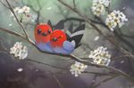  avian beak bird cute duo feathers fletchling flower nintendo outside pok&#233;mon pok&eacute;mon tree tsaoshin video_games wings 