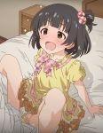  1boy 1girl bed black_hair blush brown_eyes censored clothed_sex idolmaster idolmaster_million_live! nakatani_iku open_mouth panties panties_aside pussy sex spread_legs tomu_(tomubobu) underwear vaginal white_panties 