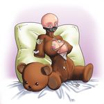  amputee animal_costume bald bear breasts cleavage doll gag gammatelier large_breasts pillow quadruple_amputee ring_gag stuffed_animal stuffed_toy teddy_bear tongue transformation 