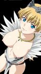  animated animated_gif blonde_hair blue_eyes breasts elina large_breasts long_hair nipples queen&#039;s_blade queen's_blade smile solo standing 