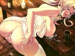  1girl aftersex anus ass blonde_hair breasts censored cum cum_in_ass cum_in_pussy cum_on_body cum_on_breasts cum_on_upper_body demonion demonion_ii:_maou_to_sannin_no_joou facial game_cg lactation large_breasts milk pointy_ears pussy 
