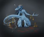  2013 ? anthro claws dragon female horn jewelry kredri magic_circle nude solo 