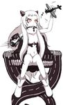  aircraft airfield_hime airplane breasts eighth_note horns kantai_collection long_hair musical_note ogawa_shou pale_skin red_eyes runway shinkaisei-kan sketch small_breasts solo spoken_musical_note toy white_hair 