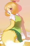  &#12365;&#12356;&#12385; ??? animal_crossing animal_crossing:_new_leaf anthro blush canine clothed clothing dog female fur hair hairband isabelle_(animal_crossing) mammal nintendo one_eye_closed open_mouth solo underwear video_games yellow_fur 