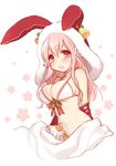  animal_ears animal_hood arms_behind_back bad_id bad_pixiv_id bell bikini_top blush breasts bunny_ears bunny_hood byulzzimon cat headphones hood large_breasts long_hair looking_at_viewer navel nitroplus open_mouth pink_hair red_eyes solo super_sonico white_background 