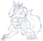  animal_genitalia anthro balls biceps big_penis canine canine_penis claws darkstalkers erection fur jon_talbain knot male mammal monochrome muscles nude penis plain_background sheath sketch standing toe_claws toned video_games weapon were werewolf wolf wolfblade 