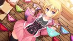  blonde_hair eufonie game_cg ichikura_chiharu koiken_otome koiken_otome_revive panties purple_eyes tateha thighhighs twintails underwear 