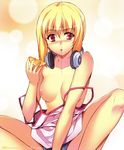  1girl absurdres blond blonde_hair breasts charles_bonaparte freezing_(series) highres nipples official_art red_eyes short_hair solo topless 