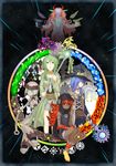  :o aqua_eyes barefoot barefoot_sandals blue_hair bodypaint caam_serenity_of_gusto chu_kai_man constellar_ptolemy_m7 dark_skin duel_monster evilswarm_ouroboros from_side full_body gem-knight_lazuli gishki_ariel green_eyes green_hair hat hood laval_forest_sprite long_hair looking_at_viewer looking_up monster multiple_girls open_mouth parted_lips profile red_eyes red_hair scarf shorts sitting sophia_goddess_of_rebirth space staff toes witch_hat yuu-gi-ou 