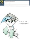  ask blue_hair computer dragon english_text feathers female feral fur green_eyes hair hooves laptop mammal original_character patch(character) text tumblr vulpessentia wings 
