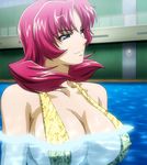  1girl bikini breasts freezing_(series) highres large_breasts pool red_hair roxanne_elipton screencap solo standing stitched swimsuit water 
