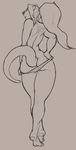  anthro butt cute fur girly hair long_hair looking_back male mammal monochrome monotone mustelid otter panties plain_background ritts scott_(character) sketch solo tattoo teasing underwear 