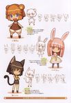  2girls absurdres animal_ears artbook bear_ears bear_girl bunny_ears cat_ears cat_tail highres kuma-tan kumatanchi multiple_girls neko-kun official_art rabi-tan scan shigatake tail translation_request 