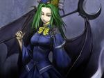  bad_id bad_pixiv_id bat_wings cervus green_eyes green_hair hat mima smirk solo touhou wings wizard_hat 