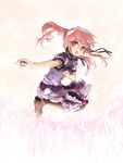  :o bad_id bad_pixiv_id blush boots child jumping long_hair maid_headdress open_mouth original pink_eyes pink_hair skirt solo yuugen 