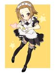  apron duplicate frills heart heart_hands ixy jpeg_artifacts k-on! maid moe_moe_kyun! ribbon short_hair solo tainaka_ritsu thighhighs 