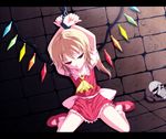  bad_id bad_pixiv_id bdsm blonde_hair bondage bound child cuffs dungeon flandre_scarlet isa letterboxed ponytail red_eyes short_hair side_ponytail skull solo touhou wings 