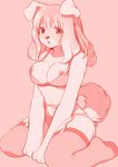  &#12365;&#12356;&#12385; ??? anthro areola breasts canine cleavage clothed clothing dog female hair legwear lingerie long_hair looking_at_viewer mammal navel nipples open_mouth plain_background sitting solo stockings underwear 