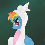  cute equine feathers female friendship_is_magic hair horse invalid_tag lagomorph mammal my_little_pony pegasus pink_eyes pony rabbit rainbow_dash_(mlp) safe smile solo total-krazen wings 