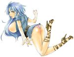  ass blue_hair breasts gemini_kanon gender_swap genderswap high_heels large_breasts nipples panties sabano saint_seiya sandals sea_dragon_kanon underwear 