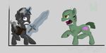  brain cloak colored cutie_mark drooling duo equine fur grey_fur grey_hair group hair hi_res horn horse invalid_tag magic male mammal mane my_little_pony pony purple_eyes quine safe saliva scared shaded sweat sword teeth total-krazen two_tone_hair undead unicorn weapon winged_unicorn wings zombie 