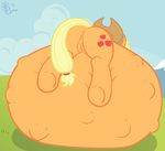  anus applejack_(mlp) blyzzarde butt cowboy_hat cutie_mark equine female friendship_is_magic fur hat horse kicking mammal my_little_pony orange_fur pony pregnant pussy solo 