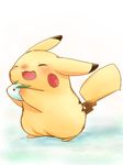  &#38343;&#24029;&#40845; ??? cute eyes_closed feral holding male nintendo open_mouth pikachu plain_background pok&#233;mon pok&eacute;mon solo standing video_games white_background 