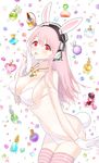  animal_ears banned_artist bare_shoulders bikini blush bottle breasts bunny_ears bunny_tail cleavage fake_animal_ears front-tie_top gloves hand_to_own_mouth headphones jewelry kissai large_breasts leaning_forward long_hair navel necklace nitroplus open_mouth pendant perfume_bottle pink_hair red_eyes shiny shiny_skin skindentation solo strap_gap string_bikini striped striped_legwear super_sonico swimsuit tail thighhighs white_bikini white_gloves 