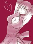  ;) anna_williams breasts china_dress chinese_clothes cleavage cleavage_cutout detached_sleeves dress fishnets heart housen_natsuki large_breasts monochrome one_eye_closed short_hair side_slit smile solo tekken 