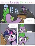  absurd_res book comic dragon equine friendship_is_magic fur hair hi_res horn horse magic mammal my_little_pony pony princess purple_eyes purple_fur purple_hair redapropos royalty spike_(mlp) text twilight_sparkle_(mlp) window winged_unicorn wings 