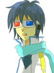  3d_glasses ataru_(7noise) bad_id bad_pixiv_id blue_hair kaito male_focus scarf solo vocaloid 