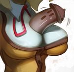  between_breasts breasts close-up doubutsu_no_mori gyroid head_out_of_frame large_breasts shizue_(doubutsu_no_mori) solo splashbrush 