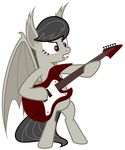  absurd_res alpha_channel bat_pony black_hair equine fangs female feral friendship_is_magic guitar hair hi_res horse magister39 mammal my_little_pony octavia_(mlp) plain_background pony red_eyes solo standing transparent_background wings 
