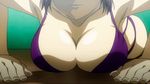  1girl animated animated_gif bouncing_breasts bra breasts brown_hair chiffon_fairchild freezing_(series) large_breasts panties smile solo underwear 
