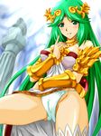  breasts green_eyes green_hair highres kattsan_(ninjaform00) kid_icarus lots_of_jewelry nintendo palutena panties underwear 