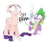 accident dragon equine female feral friendship_is_magic hi_res horn horse male mammal my_little_pony pony rarity_(mlp) shaved spike_(mlp) unicorn zutheskunk 