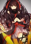  azami_(kagerou_project) bad_id bad_pixiv_id black_hair detached_sleeves gorgon japanese_clothes kagerou_project long_hair nanase09rr red_eyes ribbon scales very_long_hair 