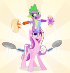  cutie_mark dragon duo equine female feral friendship_is_magic fur green_eyes hair hi_res horn horse male mammal multi-colored_hair my_little_pony open_mouth pink_fur pony princess_cadance_(mlp) purple_eyes purple_hair spike_(mlp) winged_unicorn wings zutheskunk 
