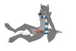  balls canine canine_penis cum dragondrawer erection knot male mammal november penis plain_background scarf solo wolf 