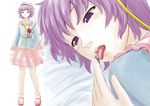  1girl eyeball giantess hairband heart komeiji_satori manzi purple_hair short_hair third_eye tongue touhou 