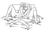  2019 anthro bed breasts canid canine canis cheek_tuft chest_tuft claws dog duo eyes_closed female female/female fingering human human_on_anthro interspecies licking looking_pleasured mammal monochrome mutual_masturbation nipples on_bed open_mouth pussy pussy_juice sherri_wilkins spread_legs spreading springer_spaniel toe_claws tongue tongue_out tuft vaginal vaginal_fingering welsh_springer_spaniel 