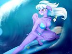  absurd_res anthro anthrofied bikini blue_hair blumagpie breasts cleavage clothed clothing cloud_chaser_(mlp) equine eyewear female fish friendship_is_magic goggles hair hi_res mammal marine my_little_pony navel pegasus purple_eyes shark solo sparkles surfboard surfing swimsuit two_tone_hair water wave wet white_hair wings 