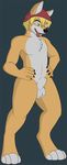  animated anthro balls barefoot canine claws dog fur hair half-closed_eyes happy hat headgear husky jasonafex male mammal nude open_mouth pecs penis sharp_claws sheath short_hair smile solo stance standing tongue tongue_out 
