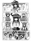  !! &gt;_&lt; 1boy 6+girls admiral_(kantai_collection) ahoge akatsuki_(kantai_collection) atago_(kantai_collection) breast_envy breasts closed_eyes comic detached_sleeves double_bun fleeing greyscale hair_ornament hairband headgear japanese_clothes kantai_collection kiryuu_makoto kongou_(kantai_collection) large_breasts long_hair monochrome multiple_girls nagato_(kantai_collection) nontraditional_miko one_eye_closed running spoken_exclamation_mark takao_(kantai_collection) translated ushio_(kantai_collection) 