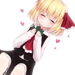  closed_eyes eating food food_on_face heart razy_(skuroko) rumia smile solo touhou white_background 