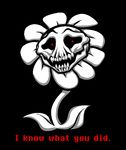  black_sclera english_text flowey lapinbeau plain_background red_eyes skull solo text undertale 