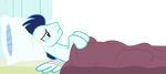  absurd_res alpha_channel bandage bed blanket blue_fur blue_hair equine feral friendship_is_magic fur hair hi_res horse lying male mammal my_little_pony on_back pegasus pillow pony soarin_(mlp) sofunnyguy solo wings wonderbolts_(mlp) 